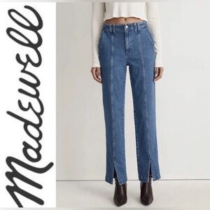 Madewell Perfect Vintage Jean High Rise Split Hem Denim Mom Jeans Classic Casual
